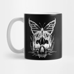 Skull and Butterfly (white version) Mug